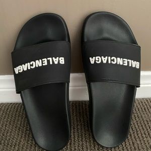Balenciaga Logo Pool Slides